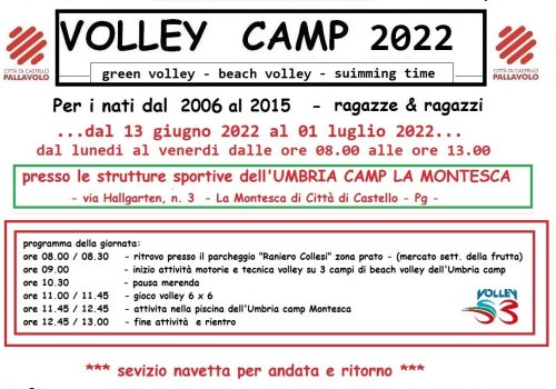 VOLLEY CAMP 2022 - LUNEDI SI INIZIA
